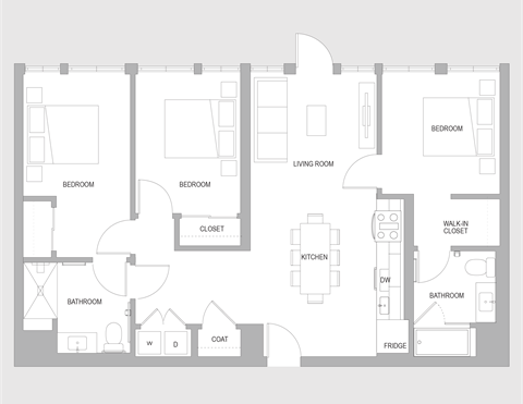 3BR D ADA Floorplan