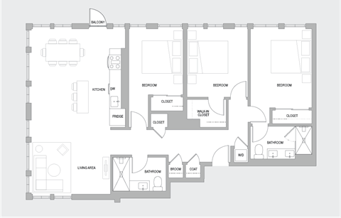3BR K Floorplan