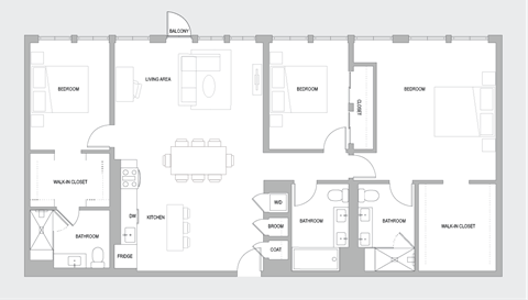 3BR Q Floorplan