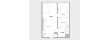 1BR H Floorplan