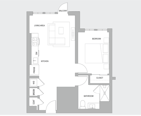 1BR N Floorplan