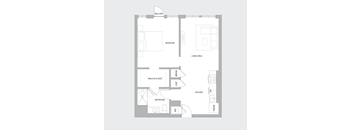 1BR Q Floorplan