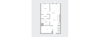 1BR V Floorplan