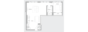 1BR Y Floorplan