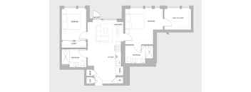 2BR H Floorplan