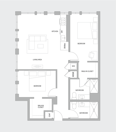 2BR P Floorplan