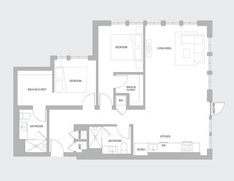 2BR V Floorplan