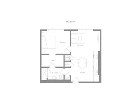 Alta PHA 1 Bedroom A Floor Plan