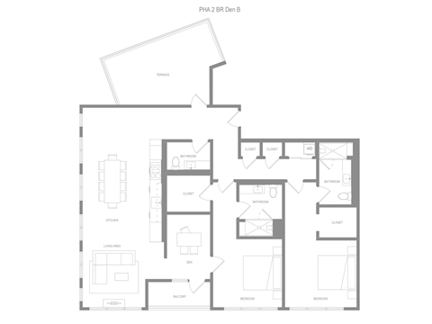 Alta Penthouse 2 Bedroom 2.5B Den B Floor Plan