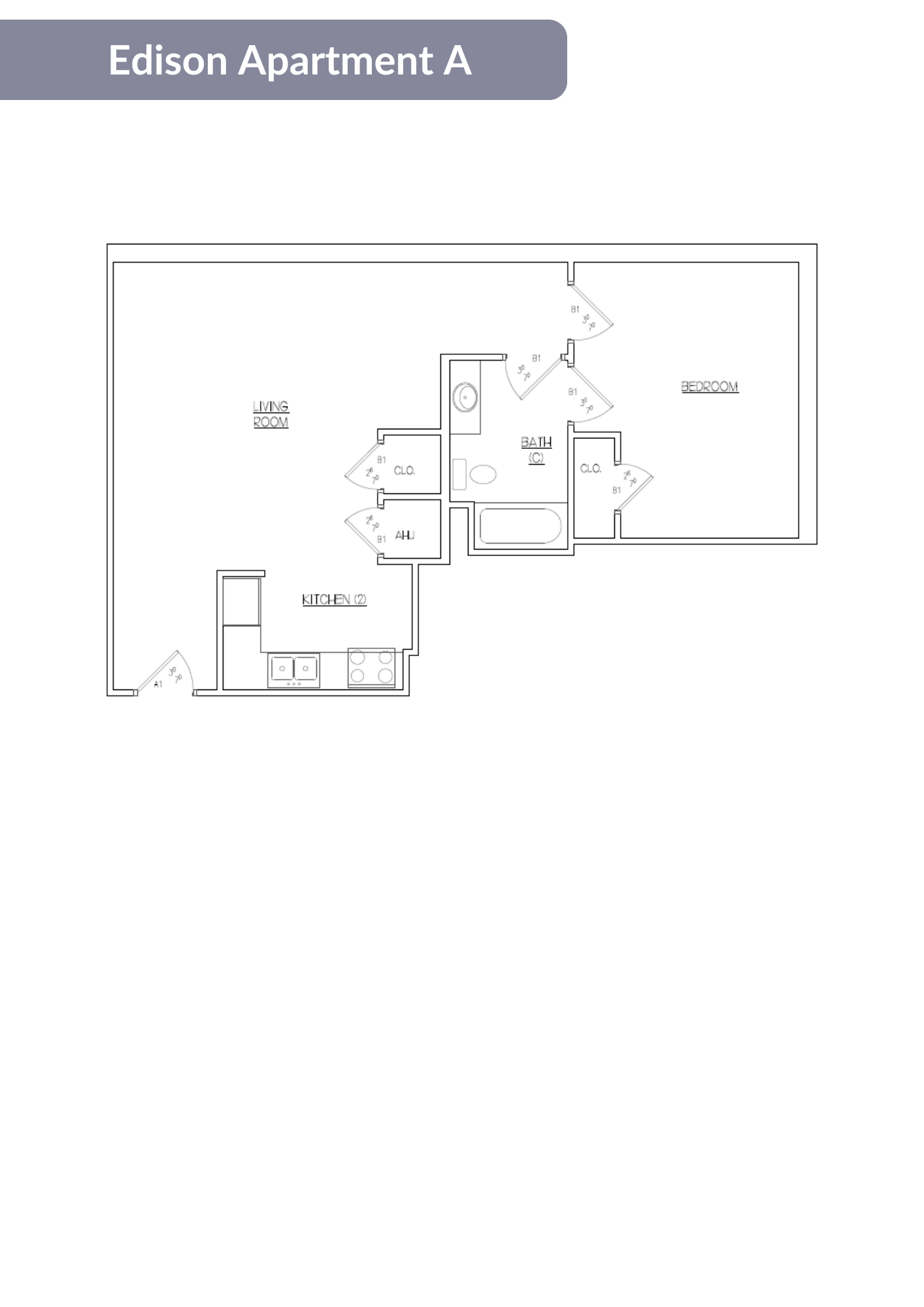 A floor plan of Edison Apartment A is displayed.