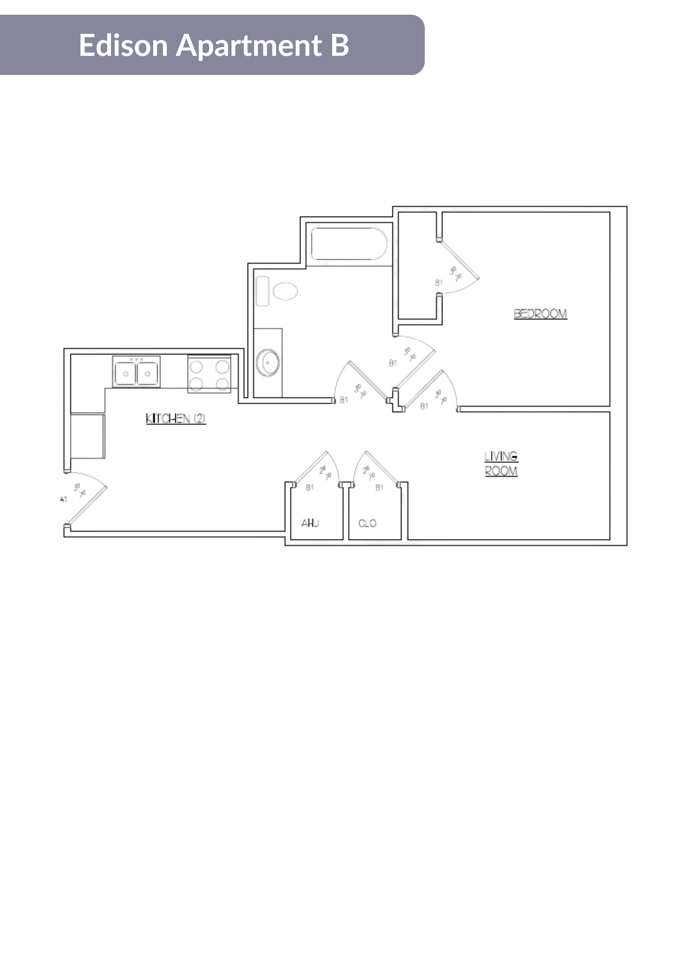 A floor plan of Edison Apartment B is displayed.