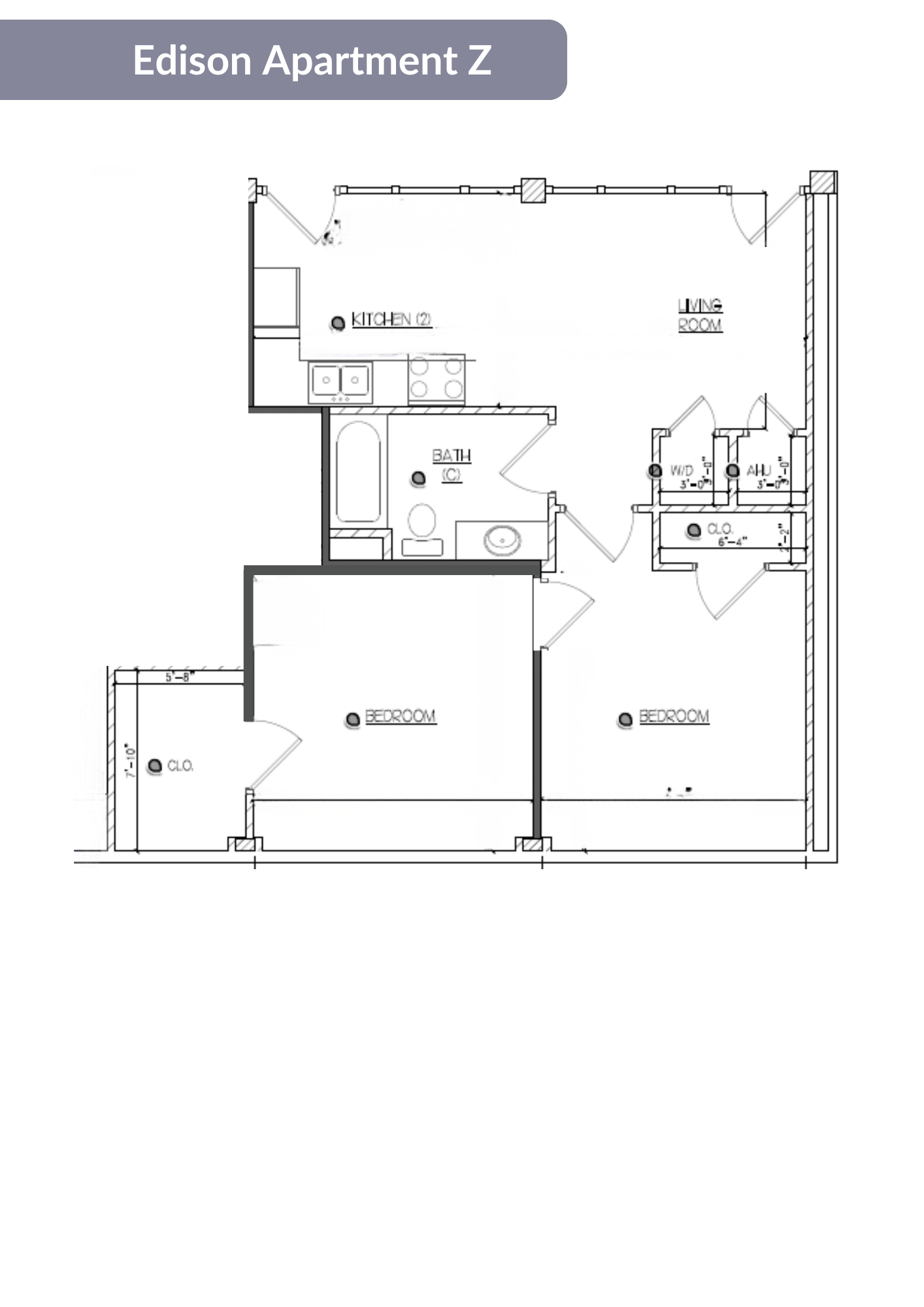 A floor plan of Edison Apartment Z showing the layout of the rooms.