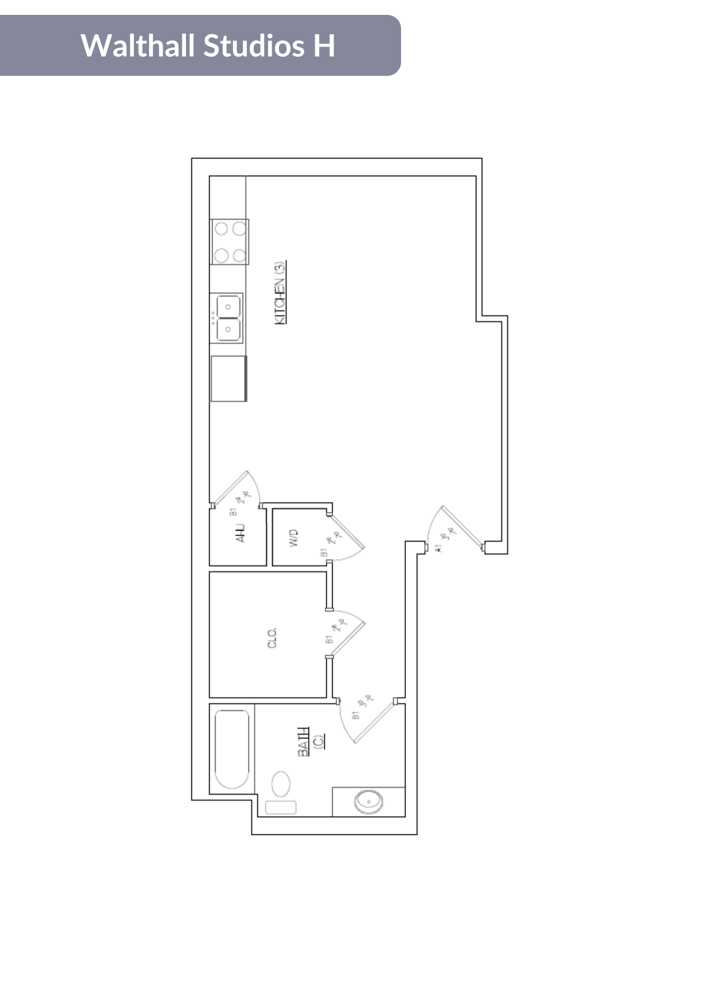 A floor plan of Walthall Studios H is displayed.