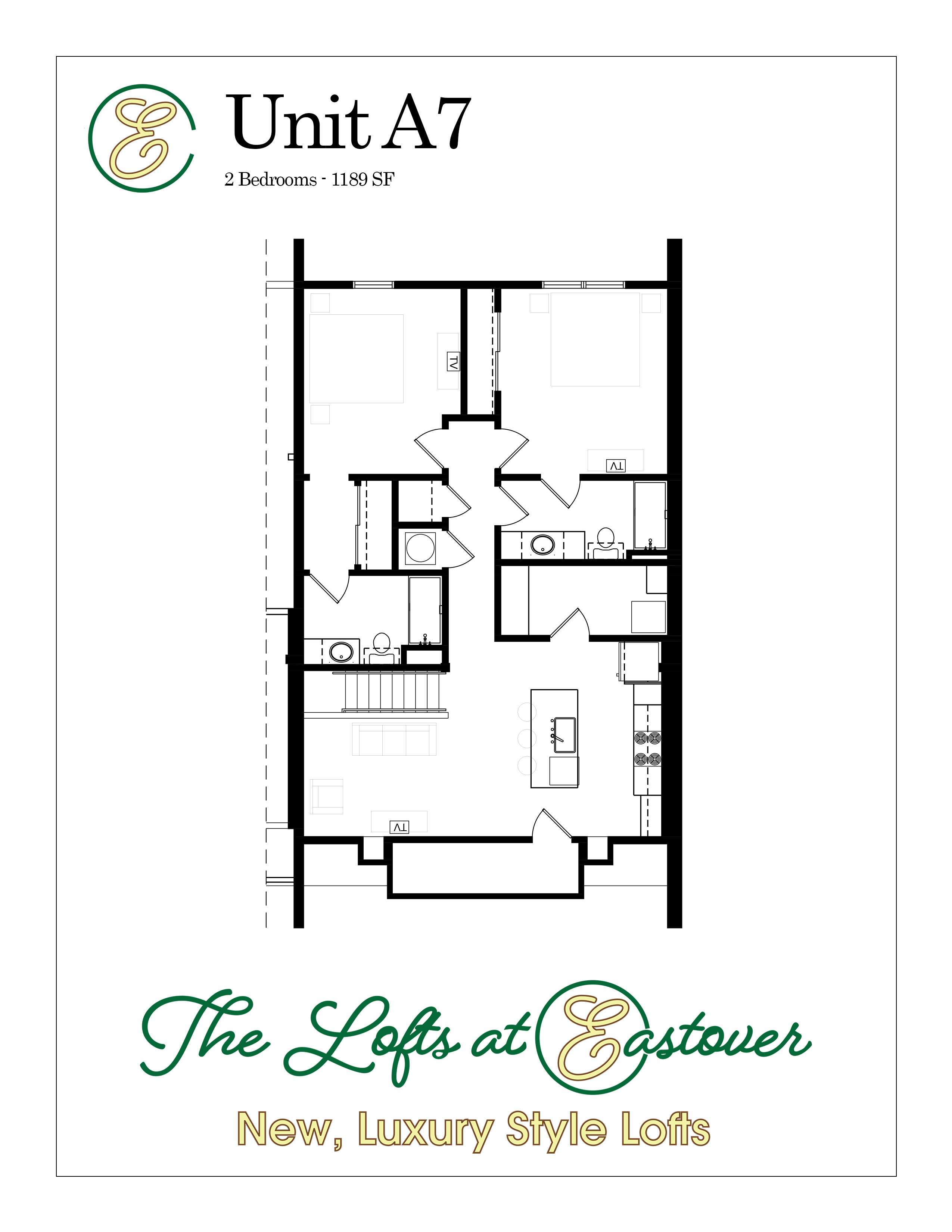 2 Bed 2 Bath Floorplan B at Eastover Commons Residential, Jackson  