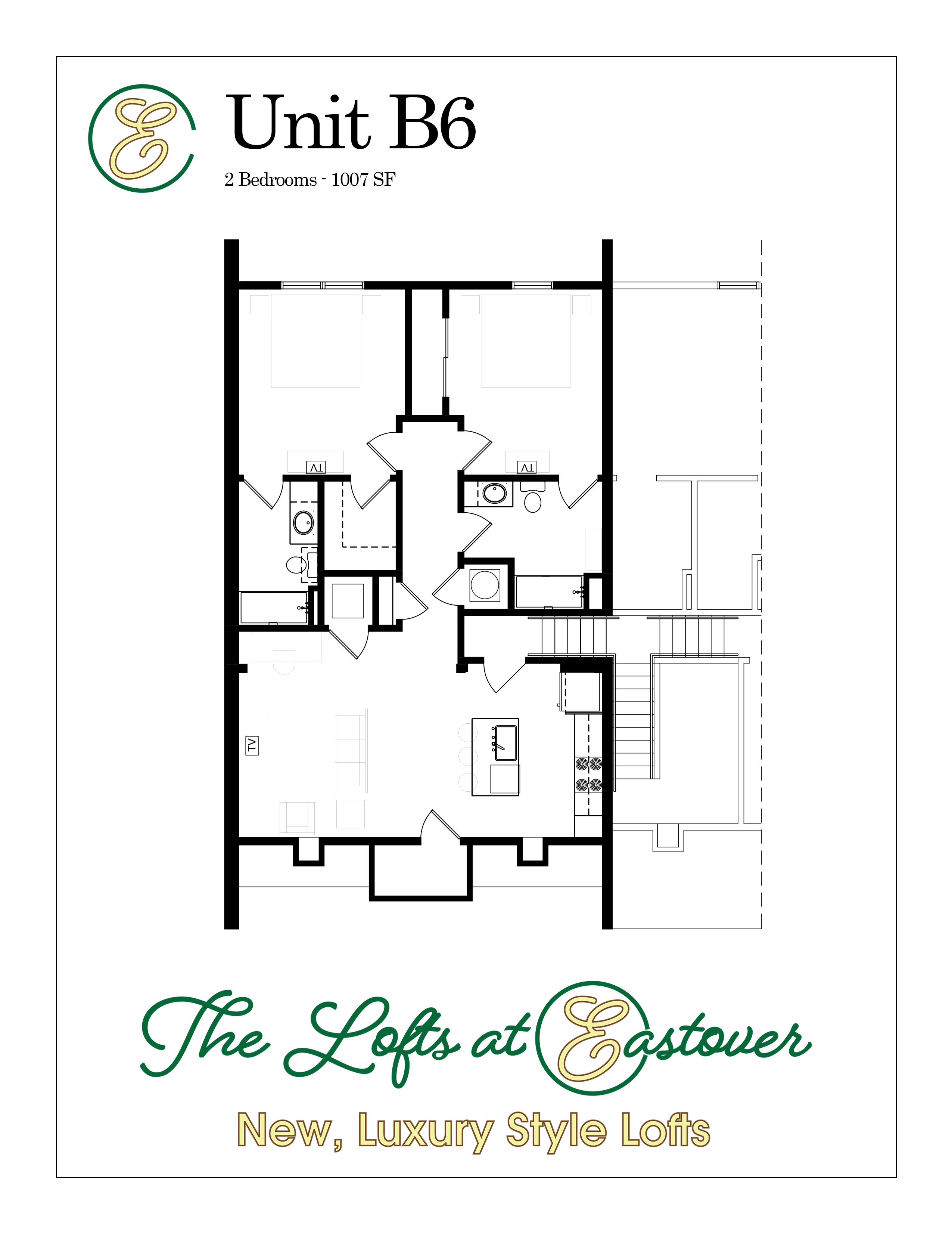 2 Bed 2 Bath Floorplan G at Eastover Commons Residential, Jackson  