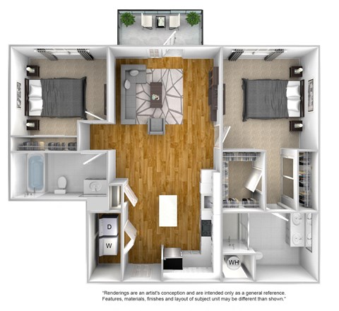 C01A Floor Plan at The Quarter House, Jackson, 39216