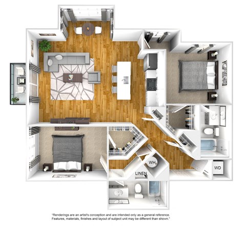 C04 Floor Plan at The Quarter House, Jackson, MS, 39216