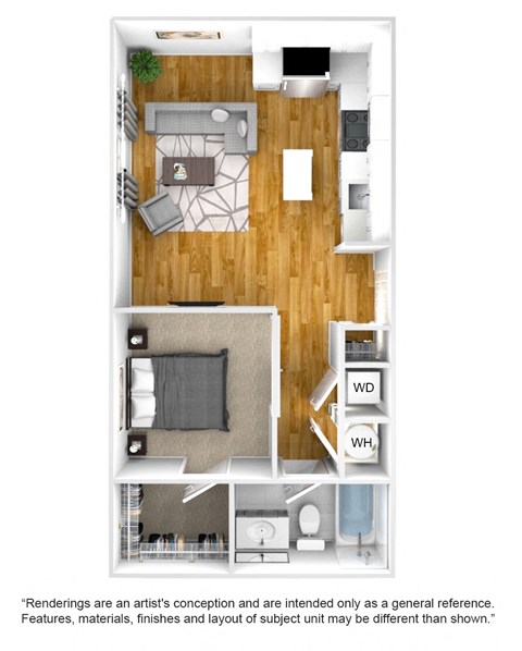 S03 Floor Plan at The Quarter House, Jackson, MS, 39216