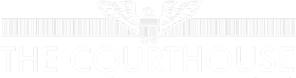 the logo for the court house with an eagle on a green background