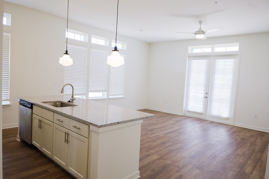 Two Bedroom Unit Kitchen and Living Area at The Quarter House, Jackson, 39216