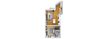 a floor plan of a house with a bedroom and a living room