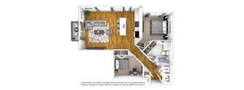 UnitCO2B Floor Plan at The Quarter House, Mississippi, 39216