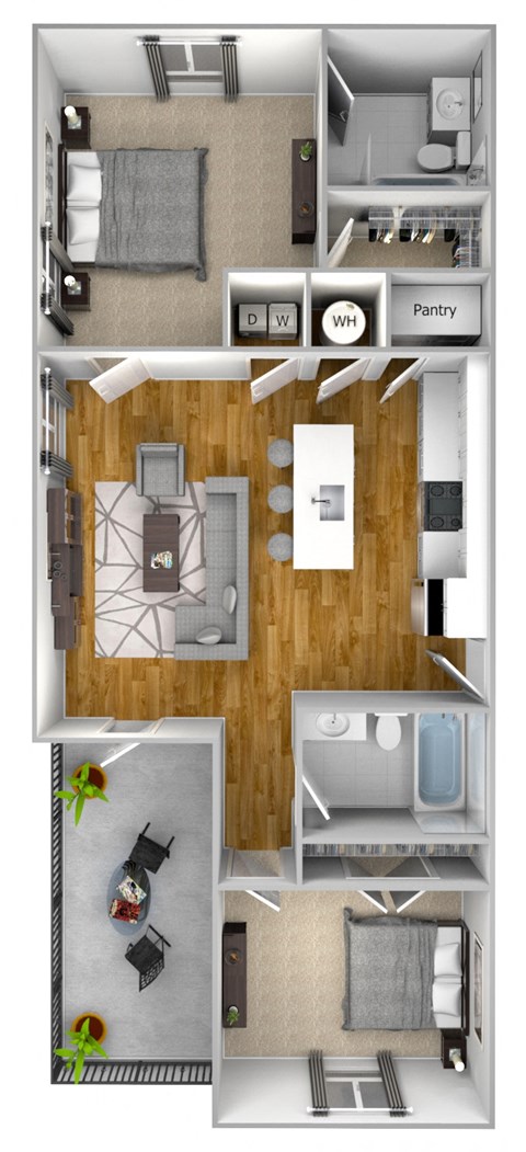 a floor plan of a house with a bedroom and a living room