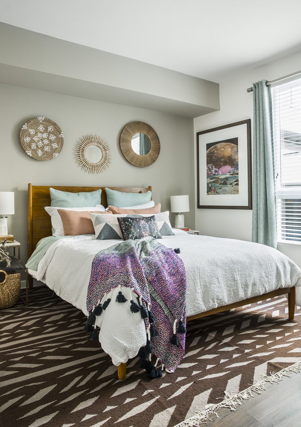 photo of the bright and roomy bedroom at The Q Playa, California