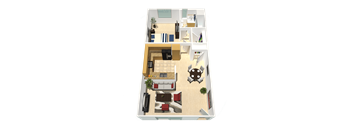 a 3d rendering of a floor plan of a house