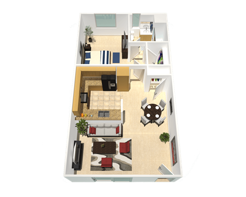 a 3d rendering of a floor plan of a house