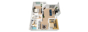 a floor plan of a house at The Village Apartments, Van Nuys California