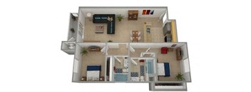 2 bedroom 2 bath floor plan Jat Dronfield Astoria Apartments , California