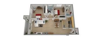 2 bedroom 2 bath floor plan I at Dronfield Astoria Apartments ,Sylmar