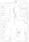 1 Bed 1 Bath Floor Plan at The Q Variel, Woodland Hills, California