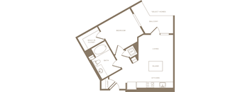 A6 Floor Plan at The Q Playa, Los Angeles, CA, 90045