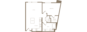 A9 Floor Plan at The Q Playa, Los Angeles, CA, 90045