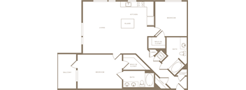 B12 Floor Plan at The Q Playa, Los Angeles, CA, 90045
