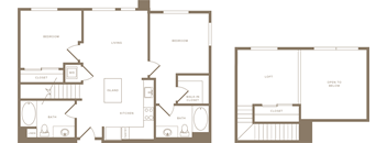 B18 Floor Plan at The Q Playa, Los Angeles, CA, 90045