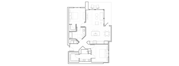 Two-Bedroom Two-Bathroom Floor Plan at The Q Variel, Woodland Hills, 91367