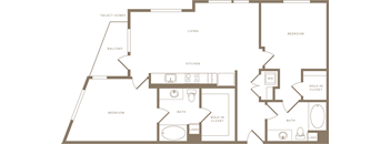 B9 Floor Plan at The Q Playa, Los Angeles, 90045