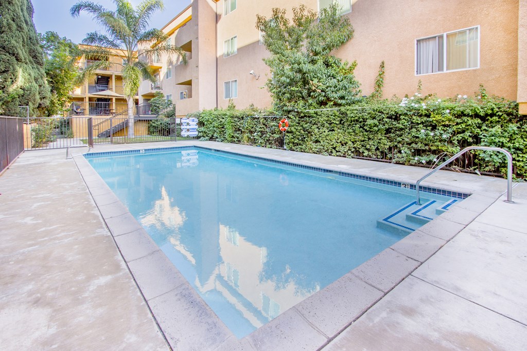 the swimming pool at our apartment building at Dronfield Astoria Apartments, Sylmar, CA, 91342