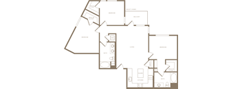C1 Floor Plan at The Q Playa, Los Angeles, 90045