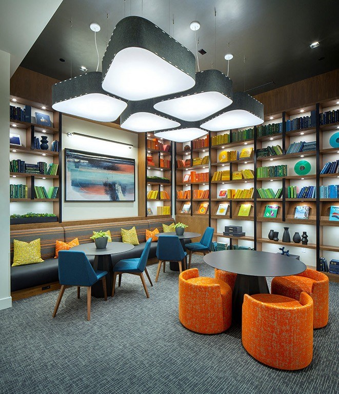 Resident Lounge and Seating Area at the Q Variel - Woodland Hills Luxury Apartment