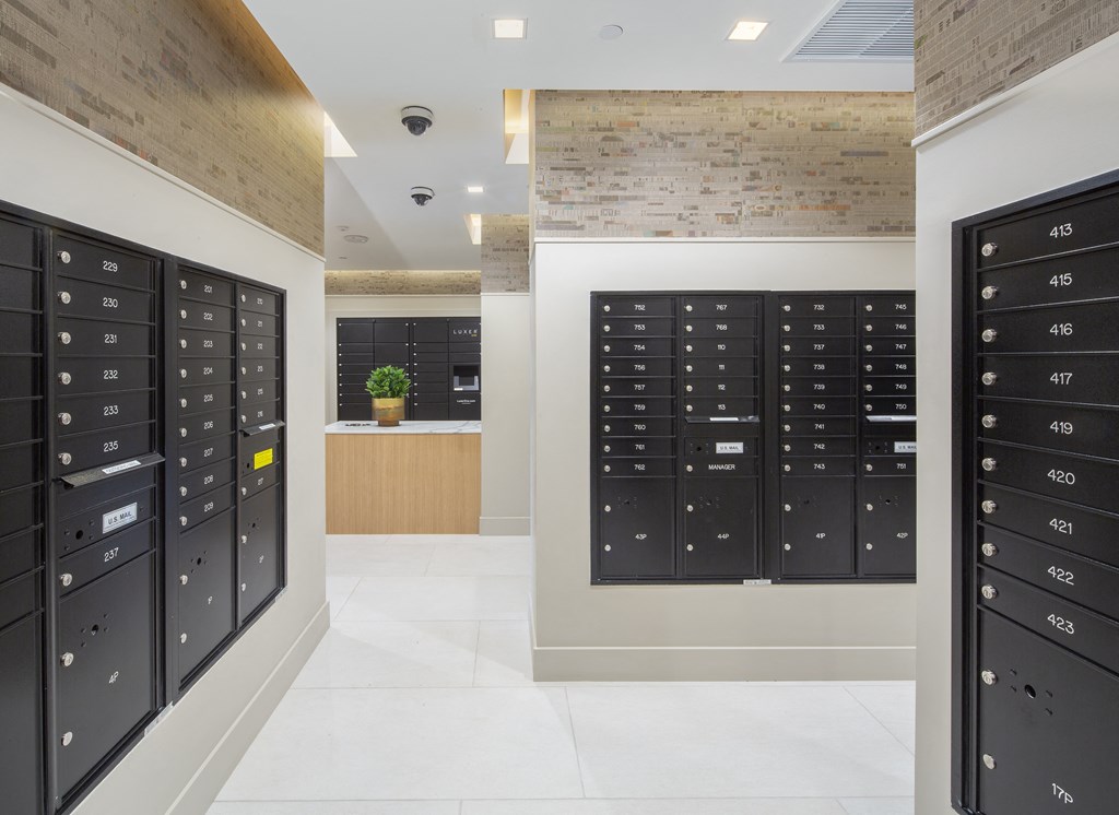 secured mailboxes at The Q Topanga, Woodland Hills, CA