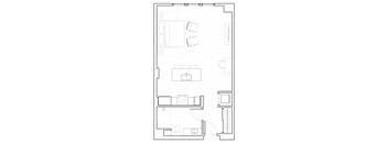 Studio Floor Plan at The Q Topanga, Woodland Hills