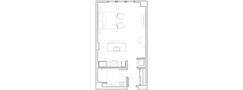 Studio Floor Plan at The Q Variel, Woodland Hills, CA
