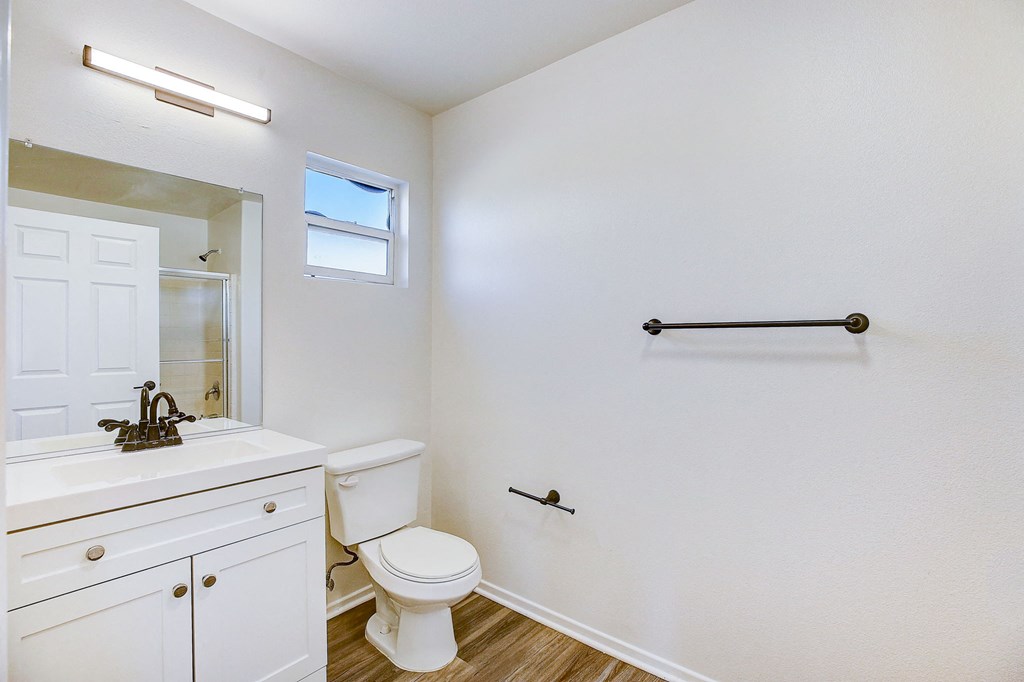 a bathroom with a toilet and a sink and a mirror