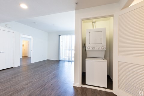Stackable Washer and Dryer at Legacy Apartments, Northridge California