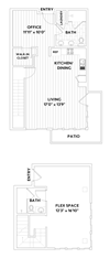 LIVE WORK One-Bedroom, Two-Bath Floor Plan with Office LIVE WORK One-Bedroom, Two-Bath Floor Plan with Office at The Q Variel, California