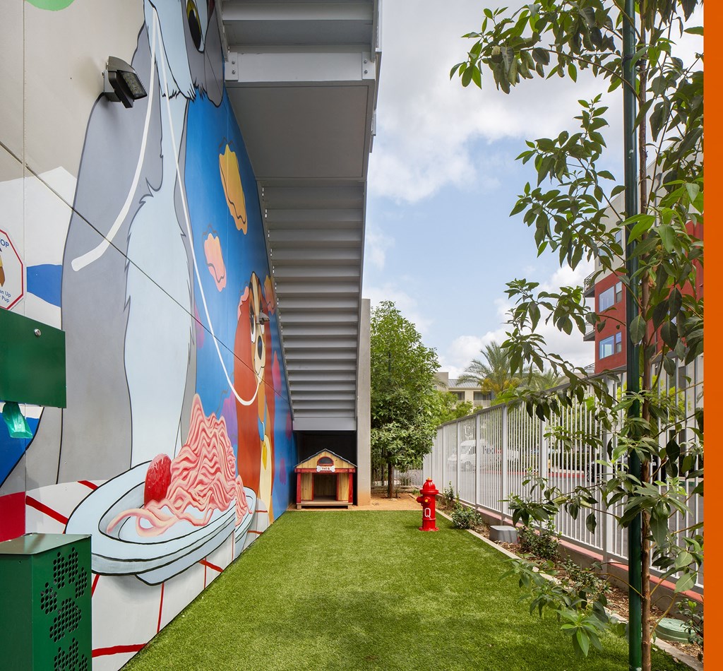 paw park dog run space at The Q Variel, California